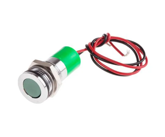 63-4985-89 RS PRO Green Indicator, 24 V dc, 14mm Mounting Hole Size, Lead Wires Termination, IP67 703-8948