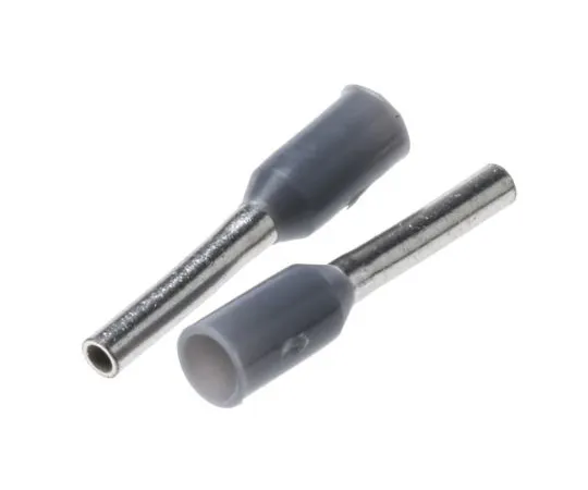 63-5013-84 TE Connectivity Insulated Crimp Bootlace Ferrule, 6mm Pin Length, 0.7mm Pin Diameter, 0.14mm² Wire Size, Grey 966066-5