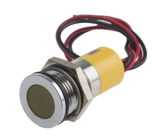 63-4985-87 RS PRO Yellow Indicator, 24 V dc, 14mm Mounting Hole Size, Lead Wires Termination, IP67 703-8942