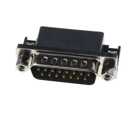 63-5125-11 RS 107 Series, 15 Way Right Angle PCB D-sub Connector Plug, 2.77mm Pitch, with 4-40 UNC Screwlocks 811-7128