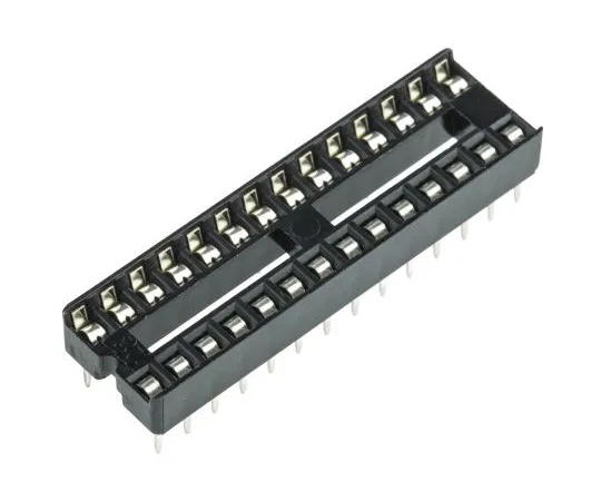 63-4940-37 ASSMANN WSW 2.54mm Pitch Vertical 28 Way, Through Hole Stamped Pin Open Frame IC Dip Socket, 1A A 28-LC/7-T