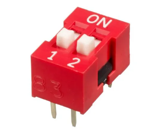 63-5158-92 2 Way Through Hole DIP Switch SPST, Raised Actuator NDS-02-V