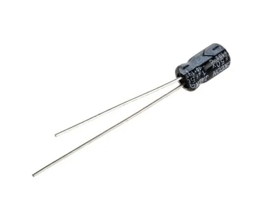 63-4989-46 RS PRO 1μF 50V dc Aluminium Electrolytic Capacitor, Through Hole 4 (Dia.) x 7mm +105°C 4mm 1.5mm 7mm 707-5663