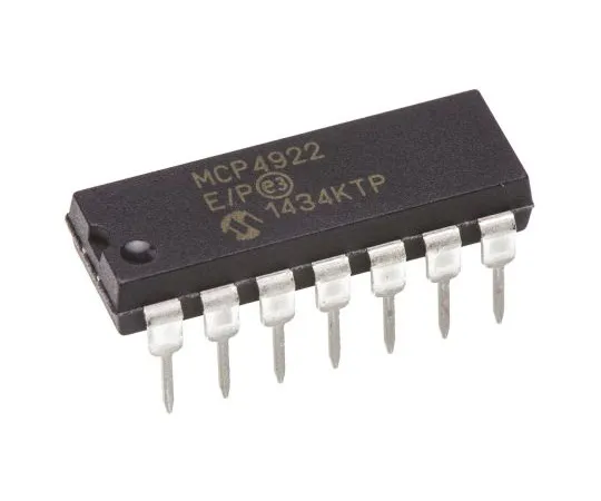 63-5158-58 Microchip MCP4922-E/P, 2-Channel Serial DAC, 14-Pin PDIP MCP4922-E/P