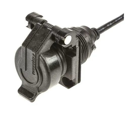 63-5044-01 USB-A Series Square Flange USB Dust Cover, Self Closing, IP67, Polymer Material USBAPSCC2205A