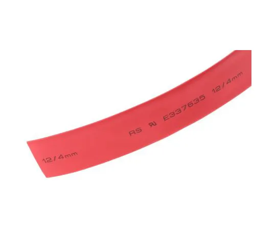 63-4979-32 RS Red No Heat Shrink Tubing 12mm Sleeve Dia. x 4m Length 3:1 Ratio 700-4526