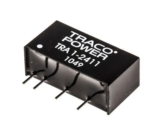 63-5034-57 TRACOPOWER TRA 1 1W Isolated DC-DC Converter Through Hole, Voltage in 21.6 → 26.4 V dc, Voltage out 5V dc TRA 1-2411