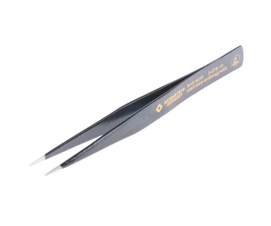 63-6549-23 Bernstein Tools for electronics 130 mm, Anti-Magnetic Stainless Steel, Chisel, ESD Anti-Acid Tweezers 5-078-13