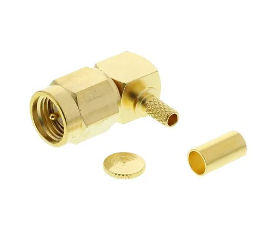 63-5002-08 Telegartner Right Angle 50Ω Cable Mount SMA Connector, Crimp Termination RG174/U, RG188 A/U, RG316/U J01150A0061