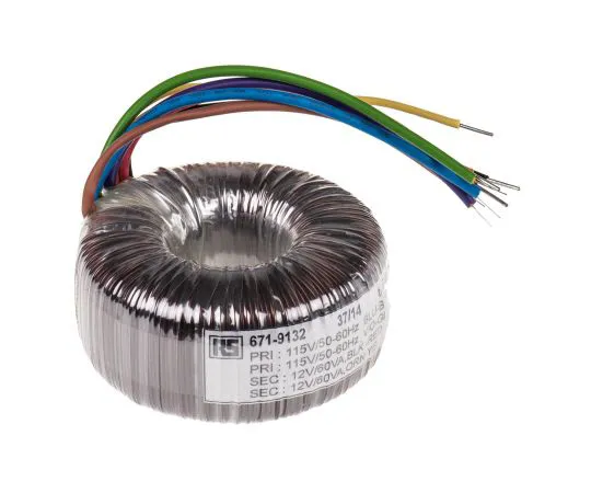 63-4937-60 2 Output Toroidal Transformer, 120VA, 2 x 12V ac 671-9132
