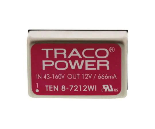 63-5034-61 TRACOPOWER TEN 8WI 8W Isolated DC-DC Converter Through Hole, Voltage in 43 → 160 V dc, Voltage out 12V dc TEN 8-7212WI