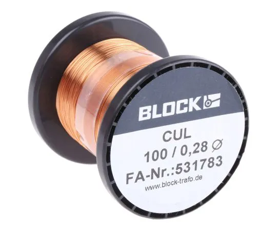 63-5093-12 Block Single Core 0.28mm diameter Copper Wire, 175m Long CUL 100/0,28