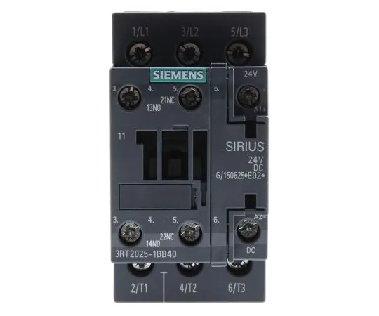 63-4987-45 Siemens 3 Pole Contactor, 16 A, 24 V dc Coil, SIRIUS Innovation, 3NO, 7.5 kW 3RT2025-1BB40