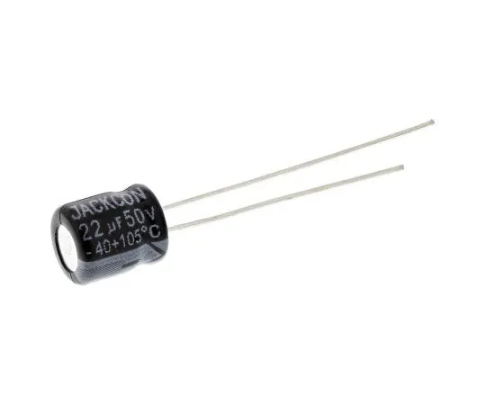 63-4989-52 RS PRO 22μF 50V dc Aluminium Electrolytic Capacitor, Through Hole 6 (Dia.) x 7mm +105°C 6mm 2.5mm 7mm 707-5705