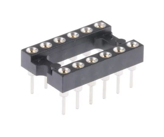 63-4983-13 Preci-Dip 2.54mm Pitch Vertical 12 Way, Through Hole Turned Pin Open Frame IC Dip Socket, 1A 110-87-312-41-001101