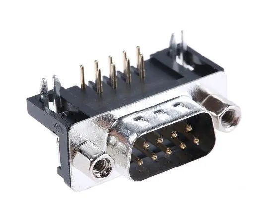 63-4939-39 ASSMANN WSW A-DS Series, 9 Way Right Angle Through Hole PCB D-sub Connector Plug, 2.77mm Pitch, with 4-40 UNC Screwlocks A-DS 09 A/KG-T2