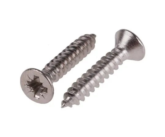63-6571-37 RS PRO Plain Stainless Steel Countersunk Head Self Tapping Screw, N°No. 6 x 3/4in Long 19mm Long 180-645