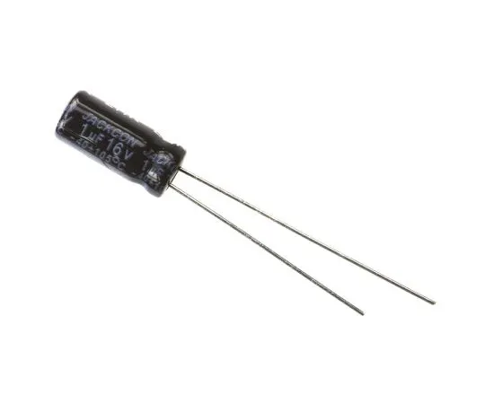 63-4997-86 RS PRO 1μF 16V dc Aluminium Electrolytic Capacitor, Through Hole 5 (Dia.) x 11mm +105°C 5mm 2mm 11mm 711-0918
