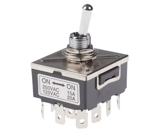 63-5035-46 RS PRO Four Pole Double Throw (4PDT) Toggle Switch, Latching, Panel Mount 734-6814