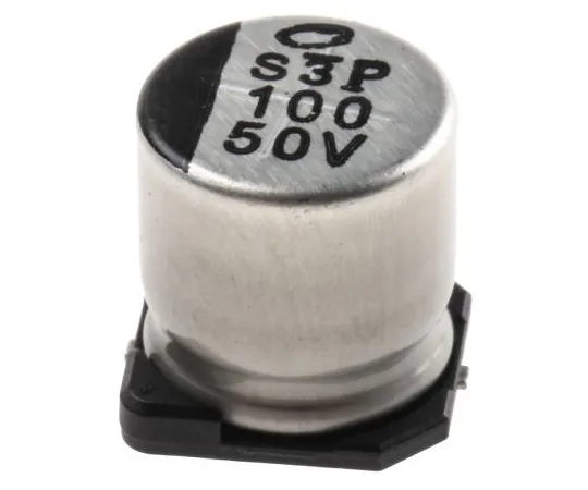 63-5041-96 Nichicon 100μF 50V dc Aluminium Electrolytic Capacitor, Surface Mount 10 (Dia.) x 10mm +105°C 10mm 4.5mm UUX1H101MNL1GS