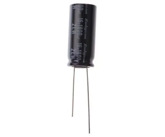 63-4985-02 Rubycon 1800μF 16V dc Aluminium Electrolytic Capacitor, Through Hole 10 (Dia.) x 23mm +105°C 10mm 5mm 16ZLH1800MEFC10X23