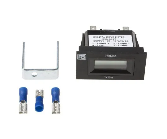63-5165-74 RS PRO Hour Counter, 6 digits, LCD, Screw Connection, 12 → 48 V ac/dc 896-6977