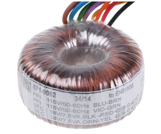 63-4937-44 2 Output Toroidal Transformer, 15VA, 2 x 18V ac 671-9062