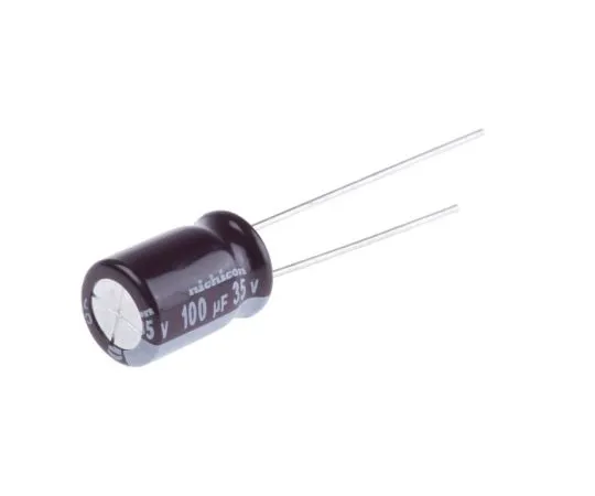 63-5008-01 Nichicon 100μF 35V dc Aluminium Electrolytic Capacitor, Through Hole 8 (Dia.) x 11.5mm +105°C 8mm 3.5mm UPW1V101MPD