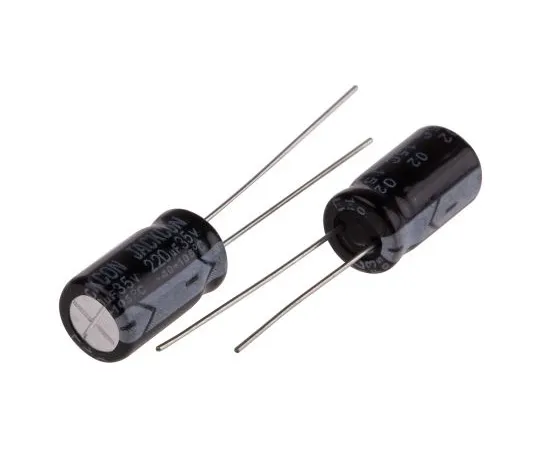 63-4998-21 RS PRO 220μF 35V dc Aluminium Electrolytic Capacitor, Through Hole 8 (Dia.) x 14mm +105°C 8mm 3.5mm 14mm 711-1267