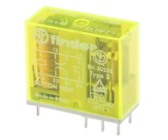 63-6546-07 Finder50 Series DPDT Non-Latching Relay PCB Mount, 12V dc Coil, 8A 50.12.9.012.1000