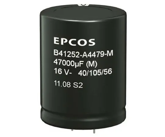 63-5086-13 EPCOS 2200μF 80V dc Aluminium Electrolytic Capacitor, Through Hole 22 (Dia.) x 45mm +105°C 22mm 10mm B41252A0228M000
