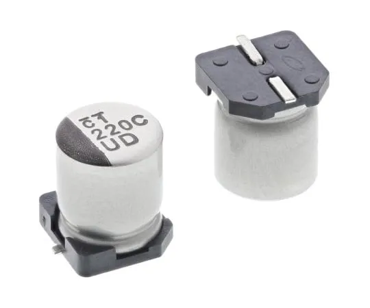 63-5042-08 Nichicon 220μF 16V dc Aluminium Electrolytic Capacitor, Surface Mount 6.3 (Dia.) x 7.7mm +105°C 6.3mm 2.2mm UUD1C221MCL1GS