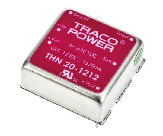 63-4988-44 TRACOPOWER THN 20 20W Isolated DC-DC Converter Through Hole, Voltage in 9 → 18 V dc, Voltage out 12V dc THN 20-1212