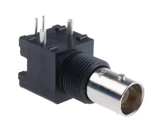 63-4948-88 TE Connectivity Right Angle 50Ω PCB Mount Bulkhead Fitting BNC Connector, jack, Nickel, Through Hole Termination 5227161-6