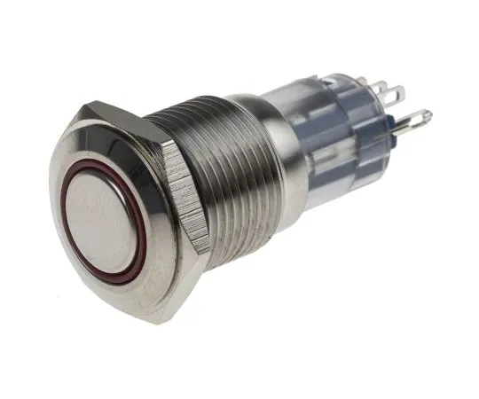63-5125-48 RS Pro Single Pole Double Throw (SPDT) Latching Red LED Push Button Switch, IP65, IP67, 16 (Dia.)mm, Panel Mount, 250V 811-8411