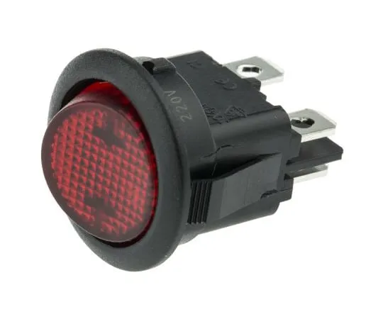 63-4988-01 ZF Illuminated Double Pole Single Throw (DPST), Latching Rocker Switch Panel Mount RRA32H3BBREN