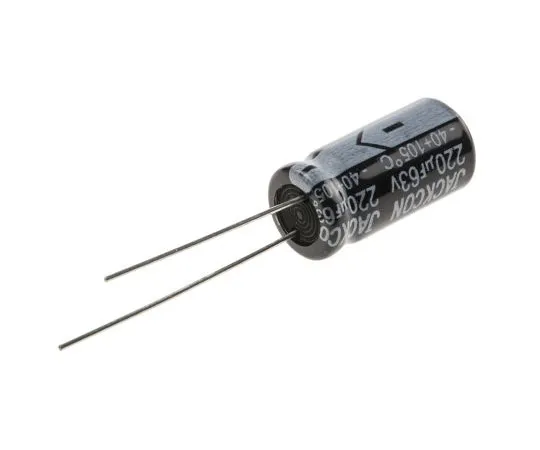 63-4998-62 RS PRO 220μF 63V dc Aluminium Electrolytic Capacitor, Through Hole 10 (Dia.) x 20mm +105°C 10mm 5mm 20mm 711-1609