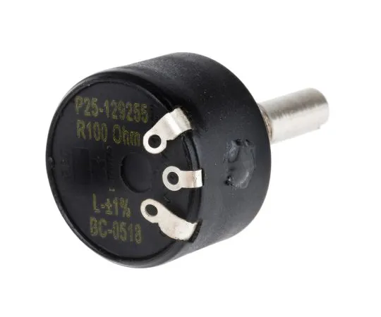 63-5142-58 RS Pro 1 Gang Rotary Wirewound Potentiometer with a 6 mm Dia. Shaft, 100Ω, ±10%, 1W, Linear 842-7078