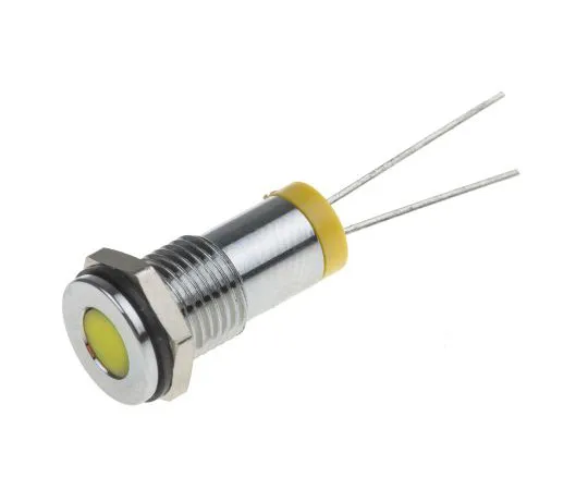 63-4977-72 RS PRO Yellow Indicator, 2 V dc, 8mm Mounting Hole Size, Lead Pins Termination, IP67 700-1656