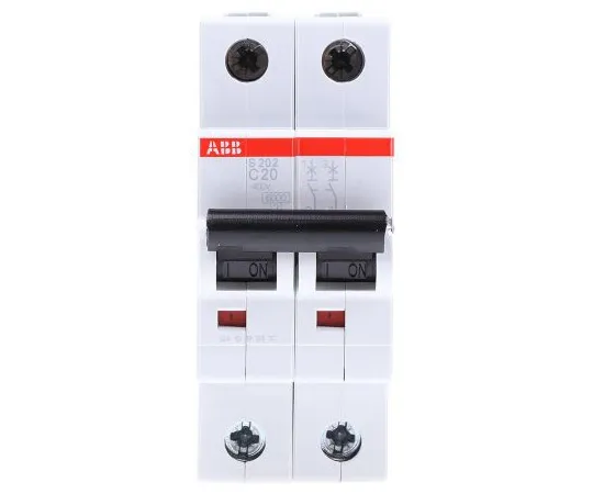 63-5050-44 ABB System M Pro S200 MCB Mini Circuit Breaker 2P, 20 A, 6 kA, Curve C S202-C20