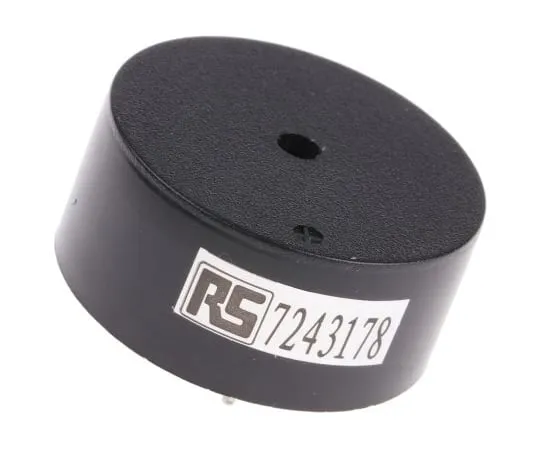 63-5026-27 RS PRO 5 → 15 V dc 100dB Through Hole Continuous Internal Piezo Buzzer, 3000 → 4000 Hz 724-3178