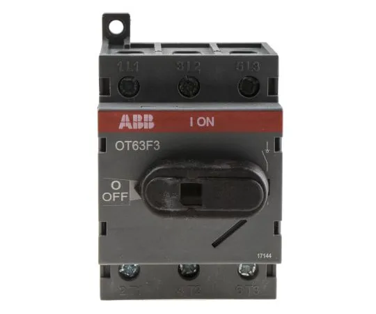 63-4961-14 3 Pole DIN Rail Non F***d Isolator Switch, 63 A, 22 kW, IP20 1SCA105332R1001