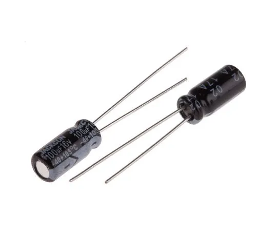 63-4997-88 RS PRO 100μF 16V dc Aluminium Electrolytic Capacitor, Through Hole 5 (Dia.) x 11mm +105°C 5mm 2mm 11mm 711-0930
