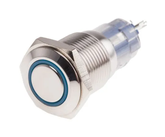 63-5125-44 RS PRO Single Pole Double Throw (SPDT) Latching Blue LED Push Button Switch, IP65, IP67, 16 (Dia.)mm, Panel Mount, 250V 811-8386