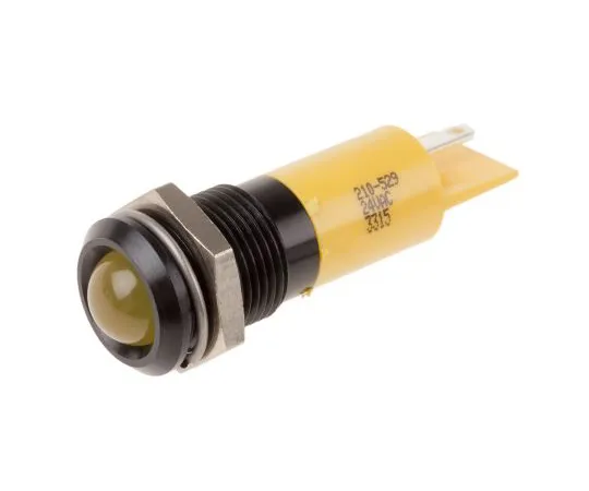 63-6586-69 RS PRO Yellow Indicator, 24 V ac/dc, 14mm Mounting Hole Size, Solder Tab Termination 210-529
