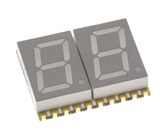 63-7353-50 KCDA04-105 Kingbright 2 Digit 7-Segment LED Display, CA Red 27 mcd RH DP 10.2mm KCDA04-105