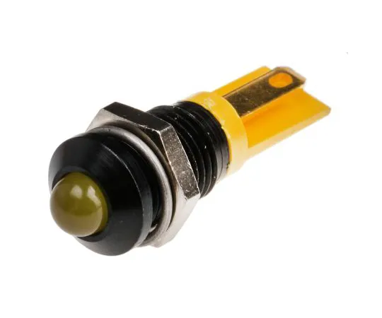 63-6582-99 RS PRO Yellow Indicator, 2 V dc, 8mm Mounting Hole Size, Solder Tab Termination 206-097