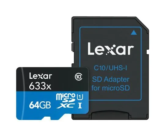63-7001-29 Lexar 64 GB MicroSDXC Card Class 10, UHS-1 U1 LSDMI64GBBEU633A