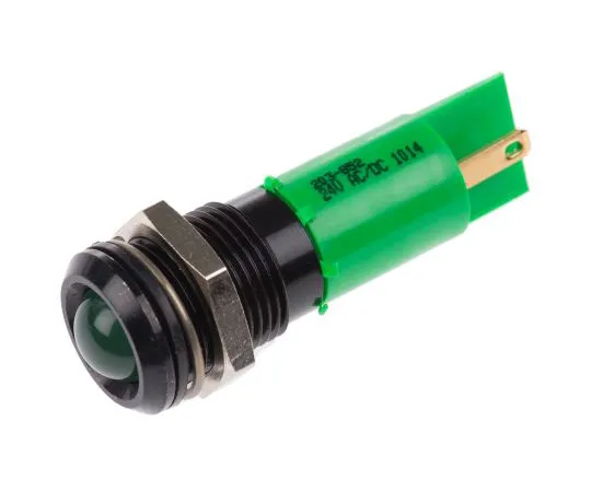 63-6581-50 RS PRO Green Indicator, 24 V dc, 14mm Mounting Hole Size, Tab Termination, IP67 203-852