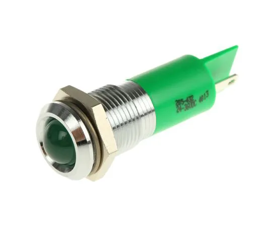 63-6582-57 RS PRO Green Indicator, 24 → 36 V dc, 14mm Mounting Hole Size, Tab Termination 205-432
